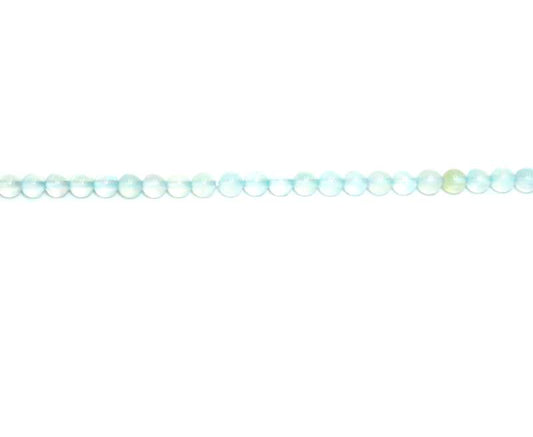 16 inch 4mm Sea Blue Chalcedony Round Beads