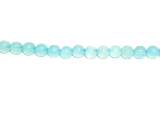 16 inch 7mm Sea Blue Chalcedony Round Beads