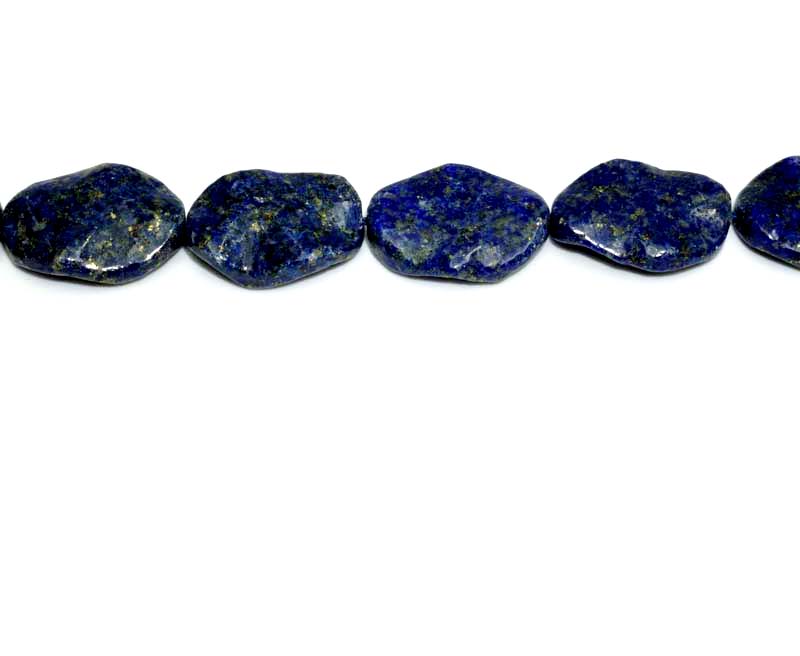 16 inch 15X20mm Lapis Wavy Oval Beads