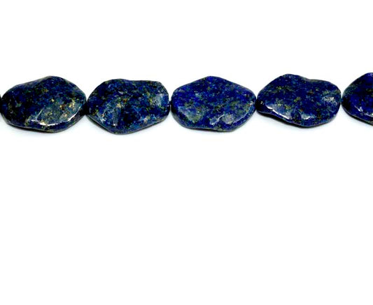 16 inch 15X20mm Lapis Wavy Oval Beads