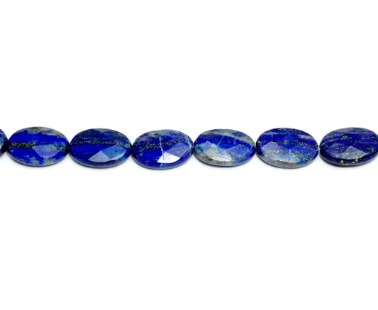 16 inch 10X14mm Lapis Oval Faceted Beads