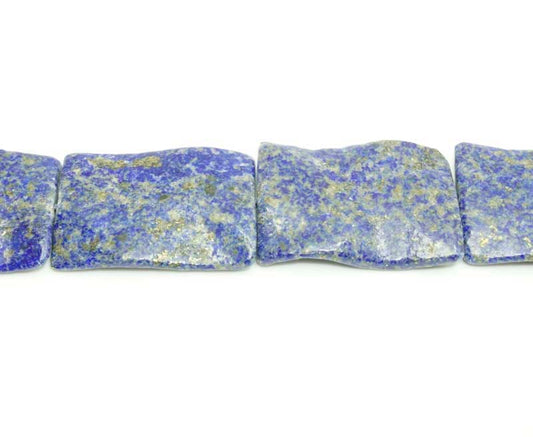 16 inch 22X30mm Lapis Rectangle Wavy Beads