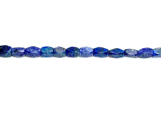 16 inch Small Lapis Tube Faceted Beads