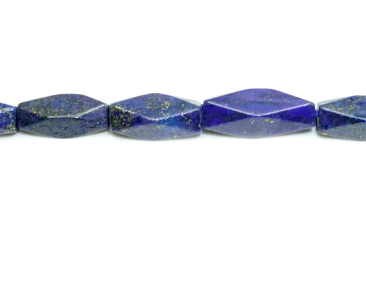 16 inch Lapis Tube Faceted Beads