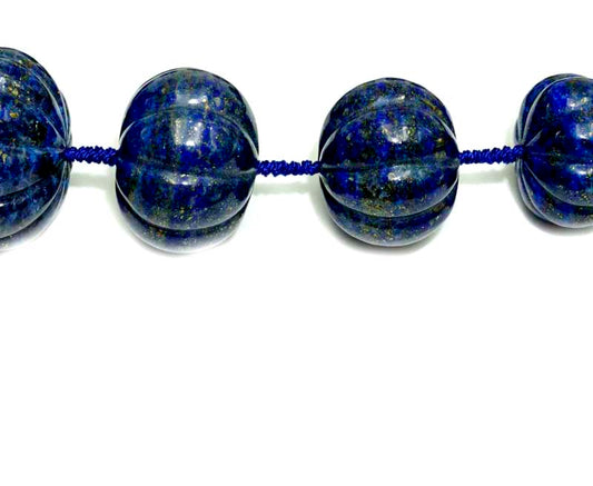 16 inch Lapis Pumpkin Beads