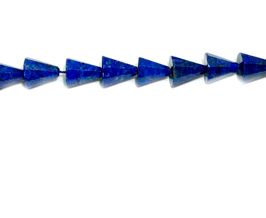 16 inch 8x14-13x13mm Lapis Cone Faceted Beads