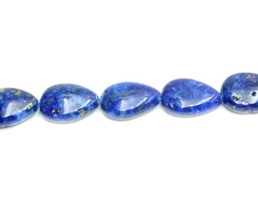 16 inch 10X14mm Golden Quartz Lapis Dyed Flat Tear Drop Beads