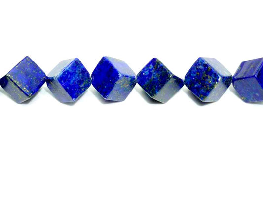 16 inch Lapis Dice Beads
