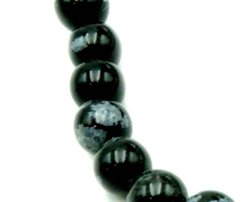 16 inch 6mm Snow Flake Obsidian Round Beads