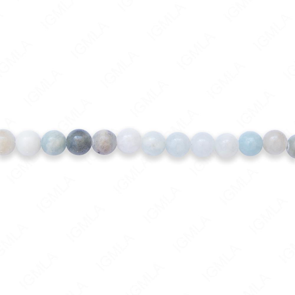16 inch 6mm Aqua Quatz Round Beads