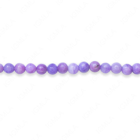 16 inch 6mm Purple Crazy Lace Agate Dyed Round Beads