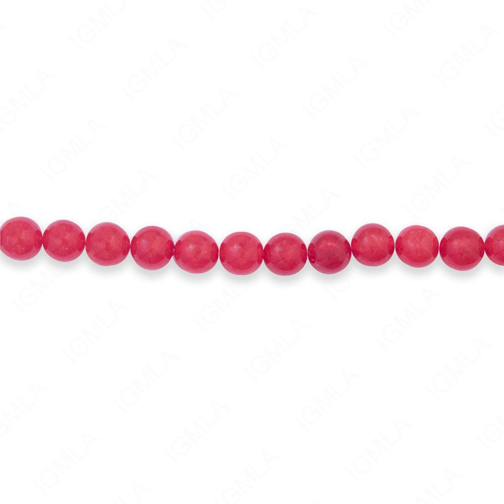 16 inch 6mm Red Quartzite Dyed Round Beads