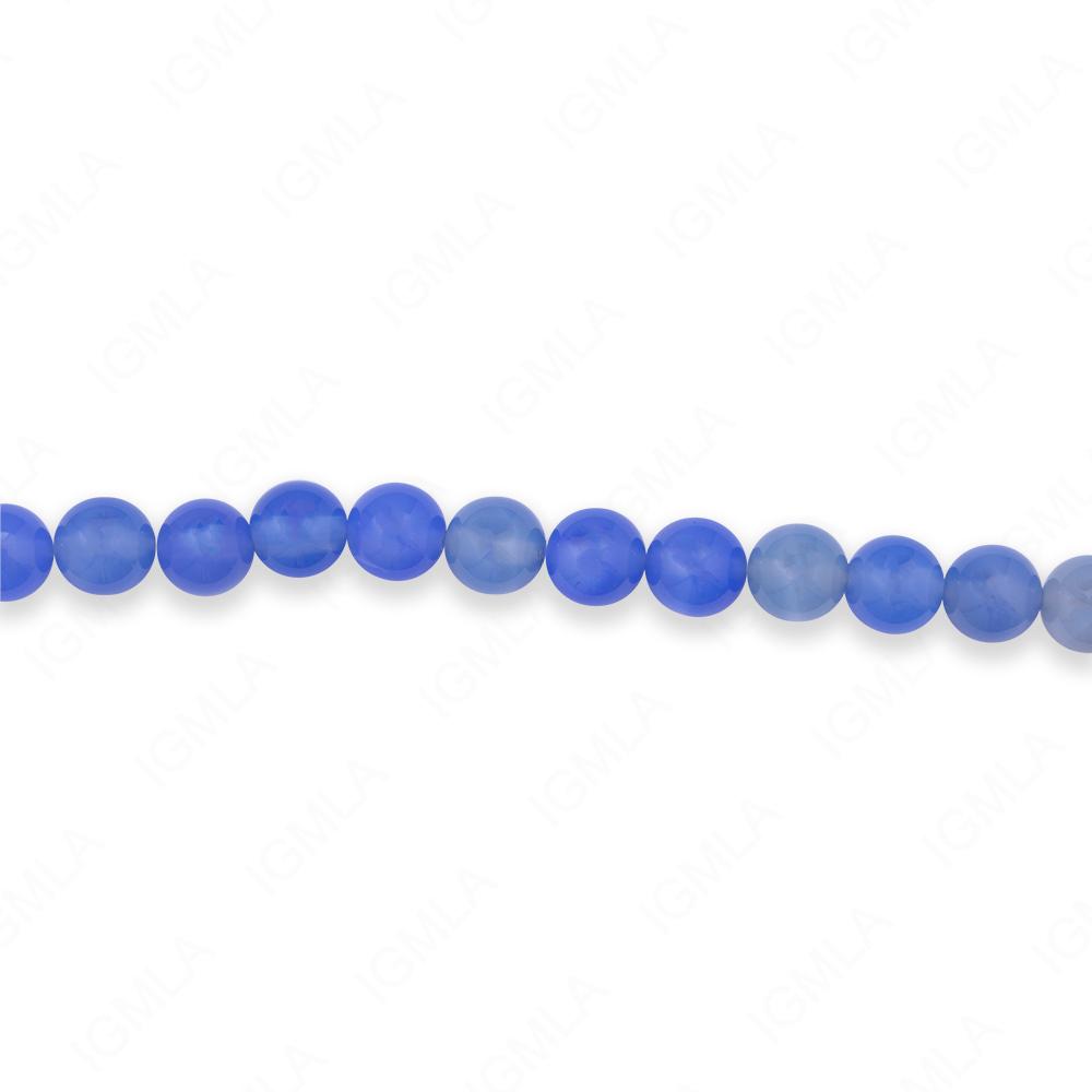 16 inch 6mm Blue Agate Round Beads