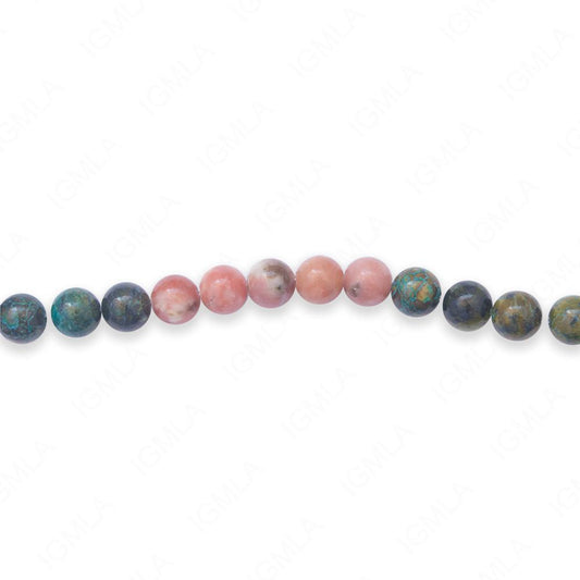 16 inch 6mm Chilli Jasper / Blue Green Round Beads