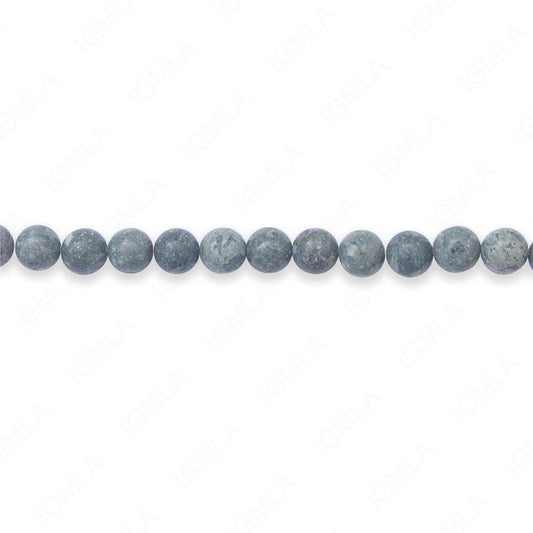 16 inch 6mm Blue Lava Natural Round Beads