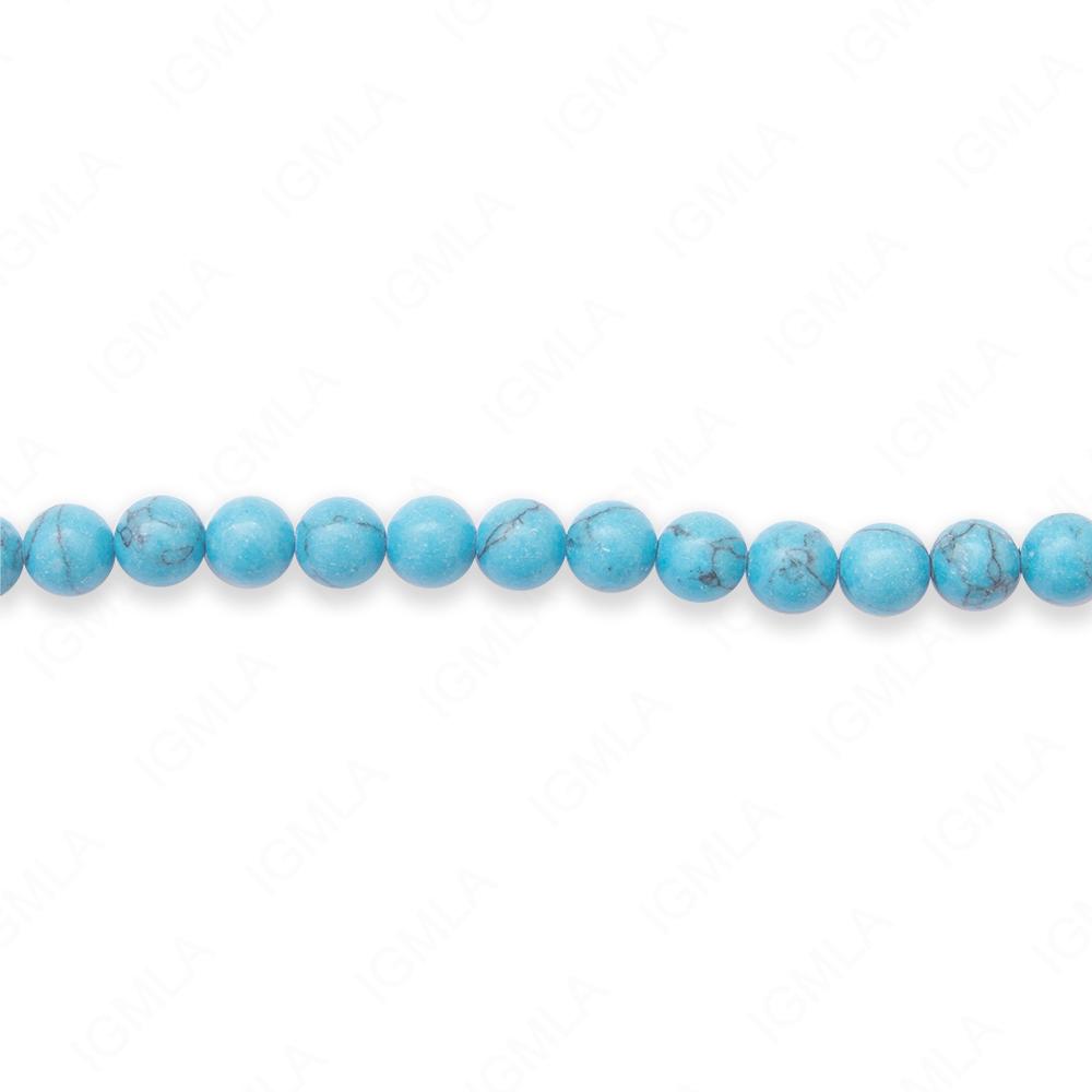16 inch 6mm Line Turquoise Round Beads