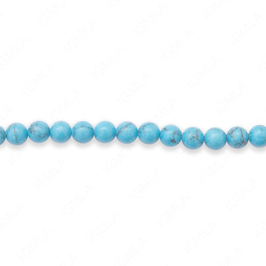 16 inch 6mm Line Turquoise Round Beads