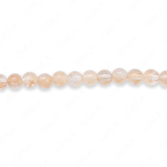 16 inch 6mm Rutilated Quartz Glass Round Beads