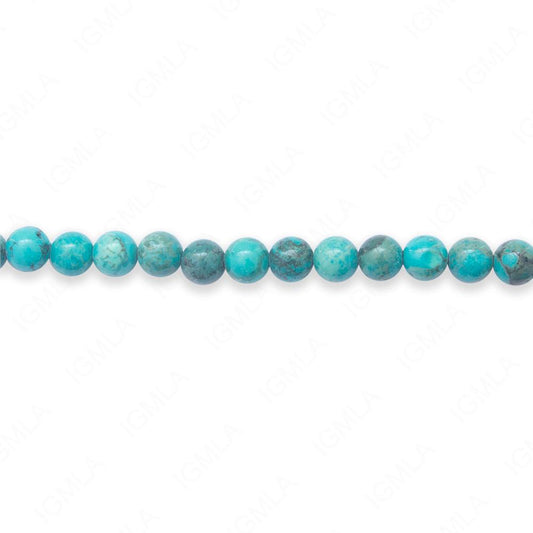 16 inch 6mm Chinese Turquoise Magnestie Round Beads