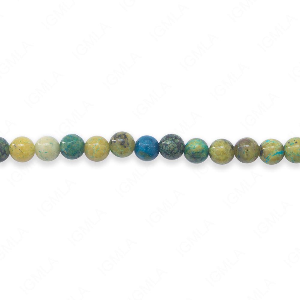 16 inch 6mm Blue/Green Chrysocolla Jasper Round Beads