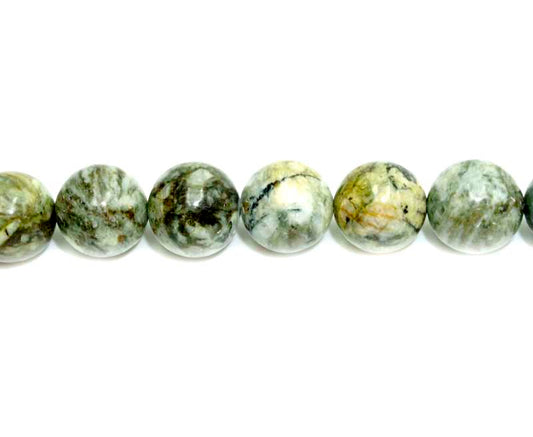 16 inch 10mm Moss Agate Round Beads