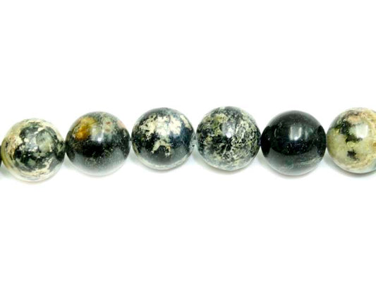 16 inch 10mm Flower Bamboo Jasper Round Beads