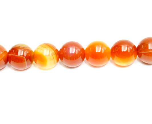 16 inch 10mm Red Banded Agate Round Beads
