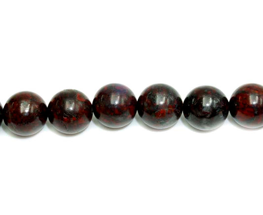 16 inch 10mm Poppy Jasper Natural Round Beads