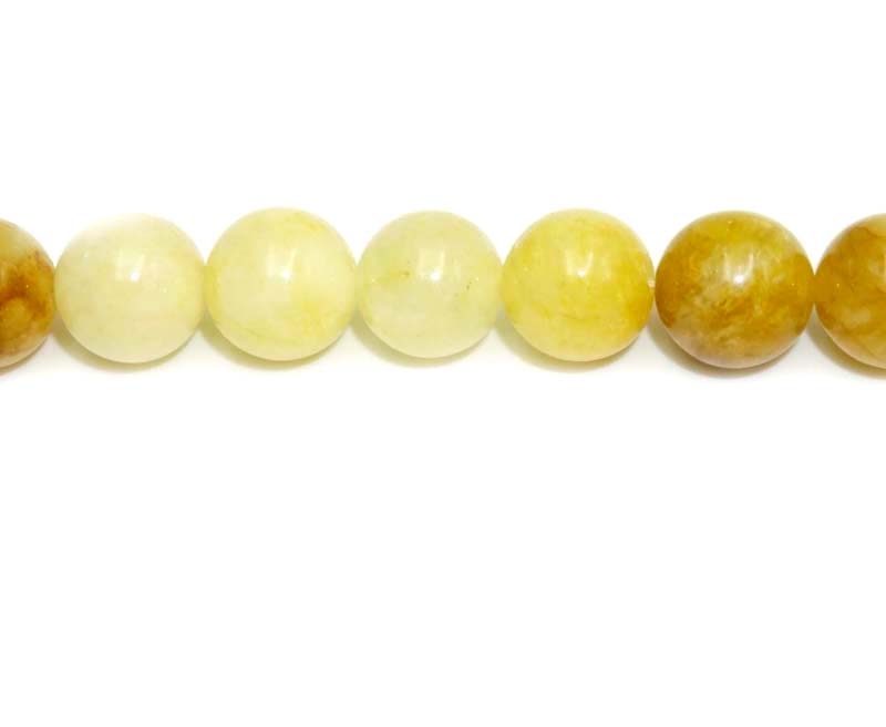 16 inch 10mm Yellow Jade Round Beads