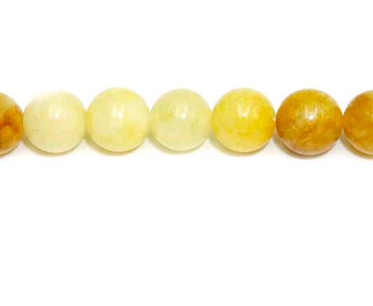 16 inch 10mm Yellow Jade Round Beads