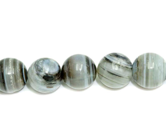 16 inch 12mm Banded Red Agate Round Beads