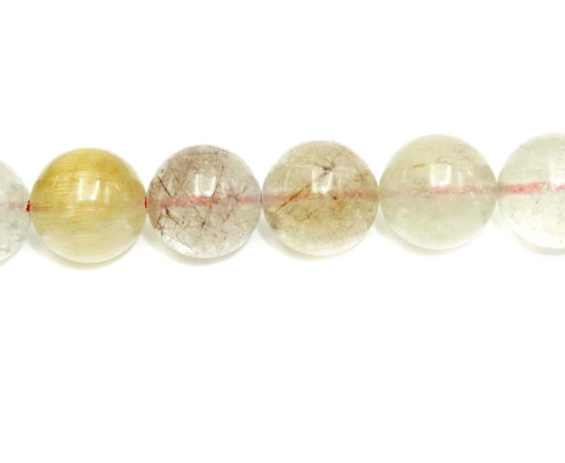 16 inch 12mm Rutilated Quartz Round Beads