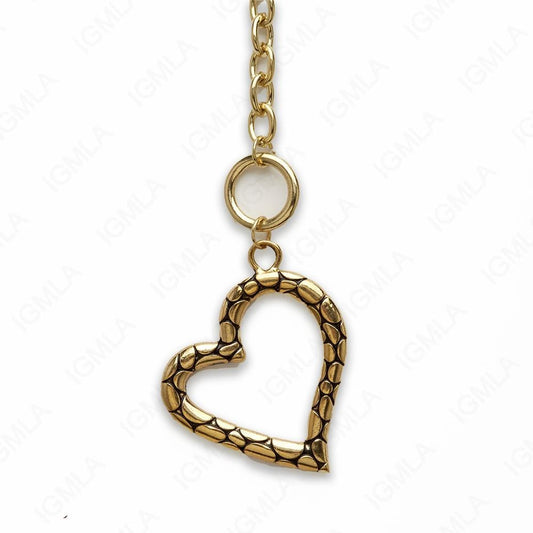 Zinc Alloy Gold Plated Heart Necklace