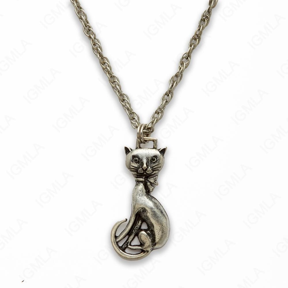 Zinc Alloy Rhodium Plated CAT Necklace