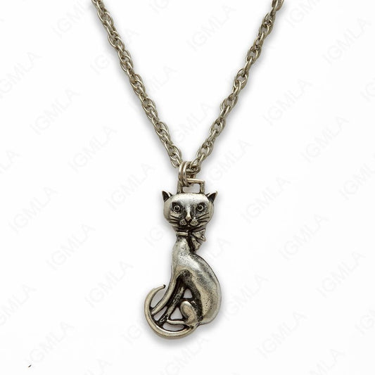 Zinc Alloy Rhodium Plated CAT Necklace