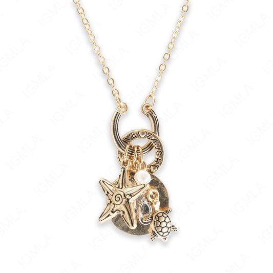 Zinc Alloy Gold Plated Assorted Charm Assorted Charm Necklace