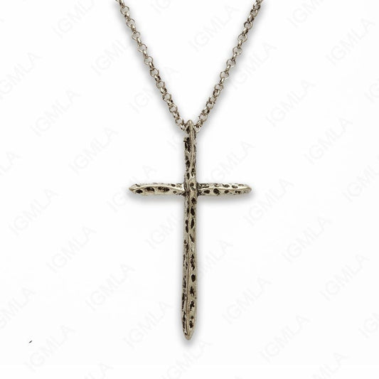 Zinc Alloy Rhodium Plated Cross Necklace