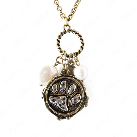 Zinc Alloy Antique Gold Plated Assorted Charm Necklace