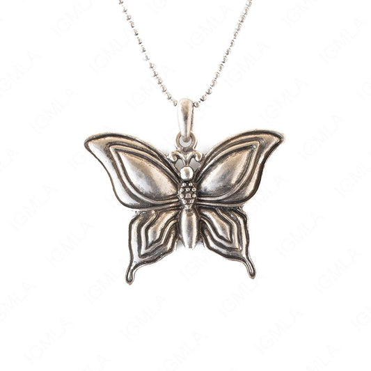 Zinc Alloy Rhodium Plated Butterfly Necklace
