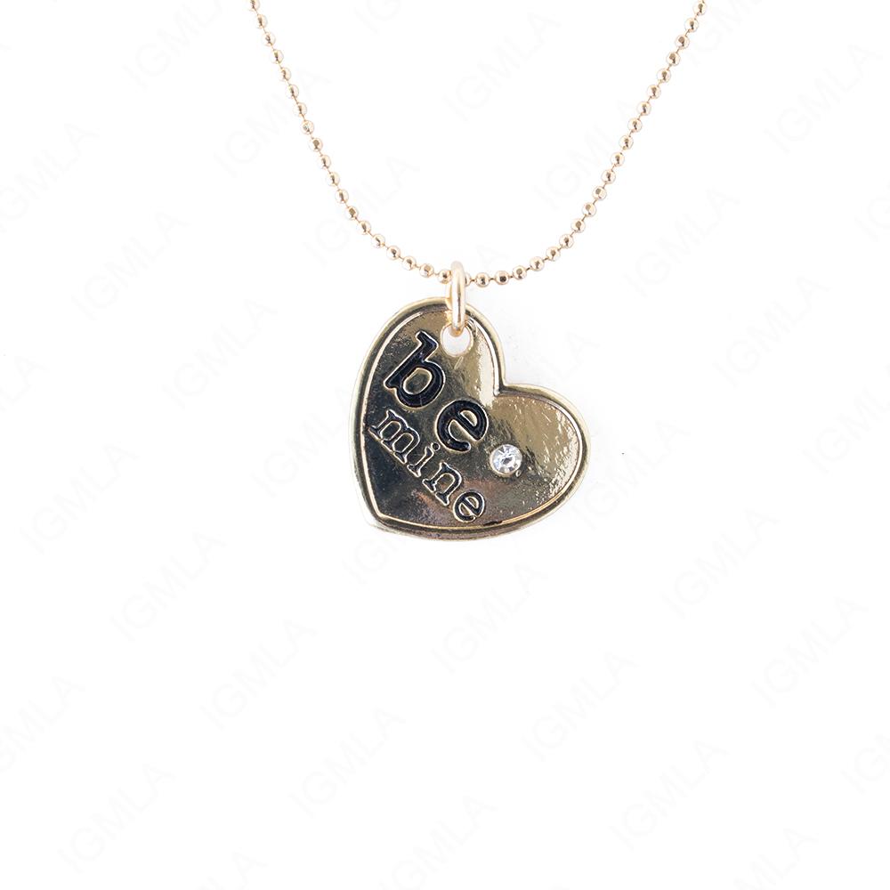 Zinc Alloy BE Mine Gold Plated Heart Necklace