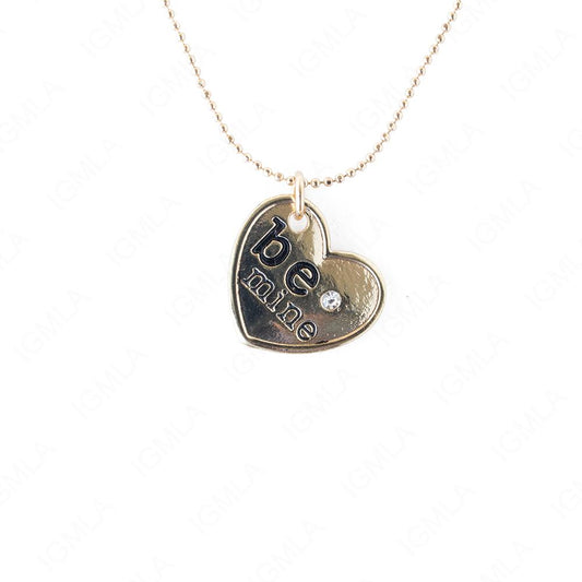 Zinc Alloy BE Mine Gold Plated Heart Necklace
