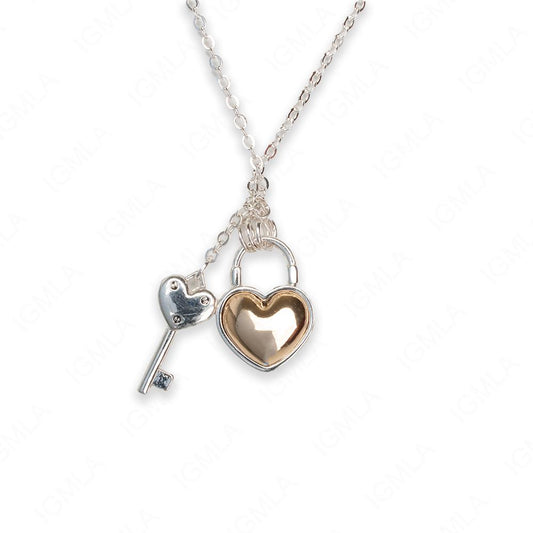 Zinc Alloy Gold, Silver Plated Heart Necklace