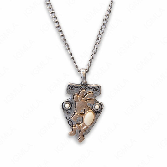 Zinc Alloy Syn White Cab Gold, Silver Plated Arrowhead Necklace