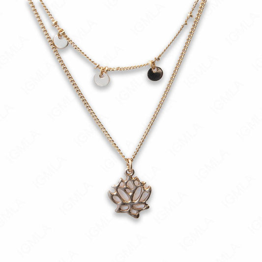 Zinc Alloy Gold Plated Flower Necklace