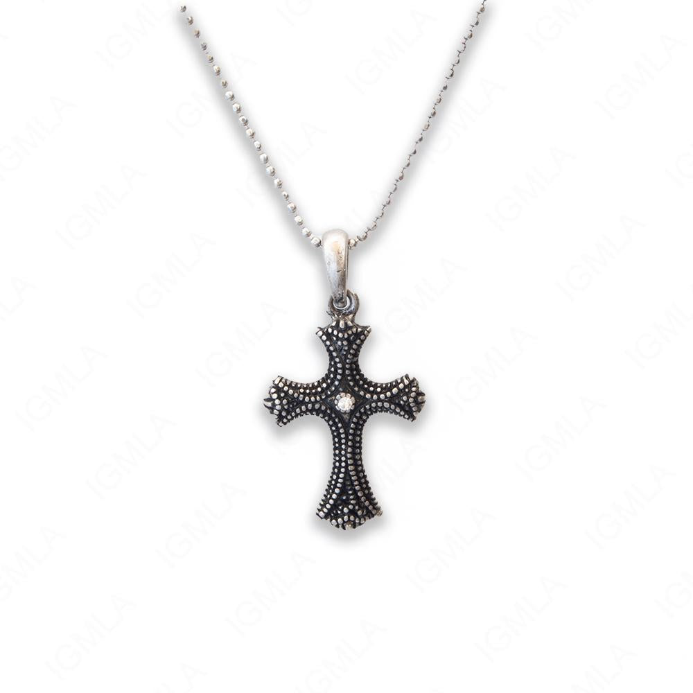 Zinc Alloy Gun Metal Plating Cross Necklace
