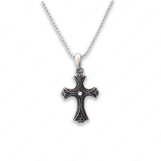 Zinc Alloy Gun Metal Plating Cross Necklace