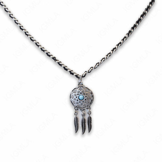 Zinc Alloy Gun Metal Plating Dream Catcher Necklace