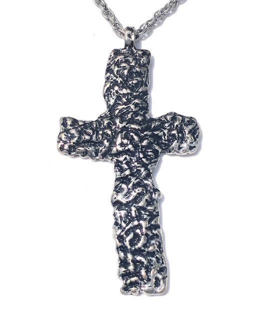 Zinc Alloy Rhodium Plated Cross Necklace