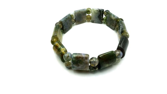 Moss Agate Tanker Bracelets