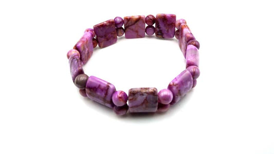 Pink Matrix Japser Dyed Tanker Bracelets